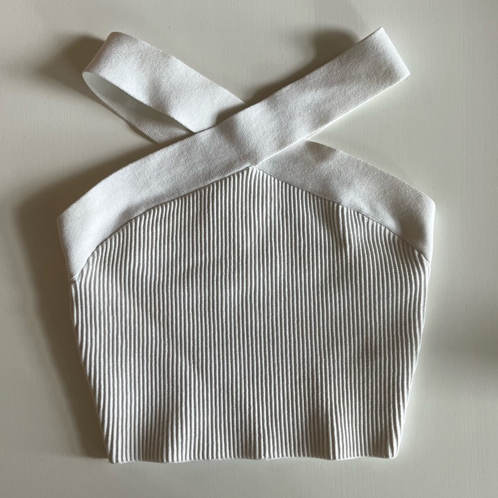 Aritzia Babaton - Sculpt Knit Criss Cross Crop Top